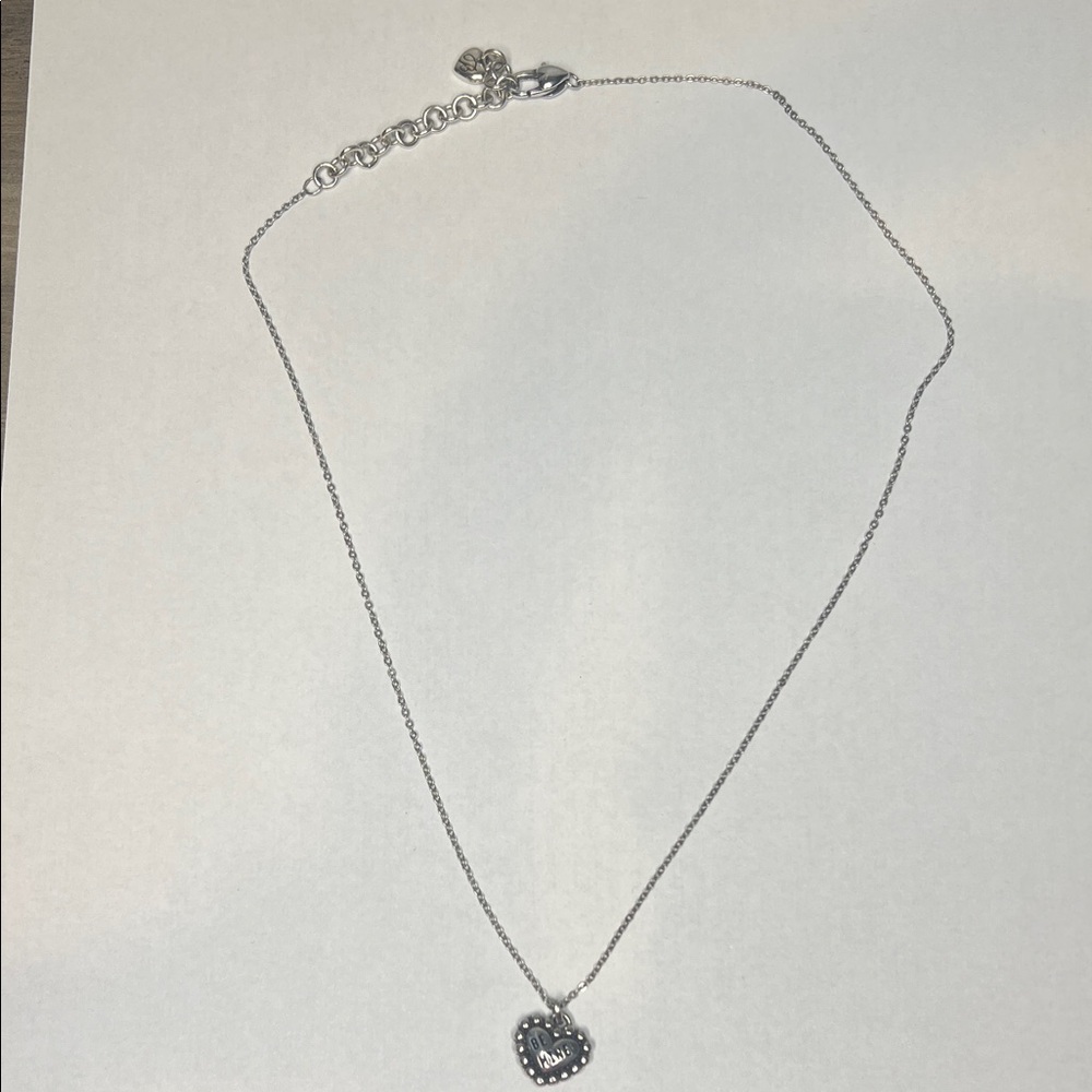 ❤️ Brighton Silver Tone Heart Necklace Love Be Mine Reversible Pendant